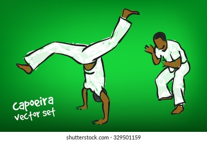 Traditional brazilian capoeira fighting. Vector illustration for design