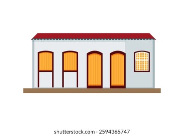 A traditional Brazilian colonial house with colorful doors and windows, showcasing cultural heritage