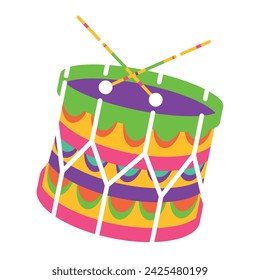 Traditional brazilian drum Percussion instrument Vector illustration