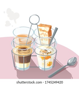 Traditional breakfast with a handle.