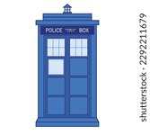Traditional British police box design vector modern isolated illustration