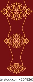 Traditional brooch design pattern featuring intricate geometric and floral motifs