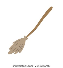 Traditional Broom on Wooden Floor Indoors