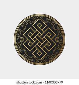 Traditional Buddhist Symbol Of Luck. Vector Illustration