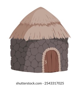 Ícone de edifício tradicional. Autêntico desenho animado rural home vetor ilustração. Cabana típica da aldeia, design de casa rural isolado no branco