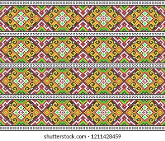 Traditional Bukovina folk art knitted embroidery pattern.