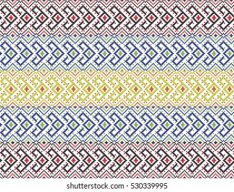 Traditional Bukovina folk art knitted embroidery pattern.