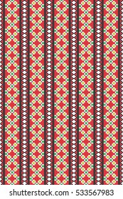 Traditional Bukovina folk art knitted embroidery ethnic pattern.