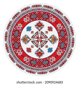 Traditional Bulgarian embroidery design element over white background