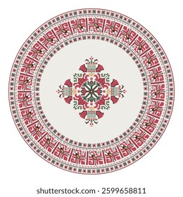 Traditional Bulgarian embroidery design element over white background