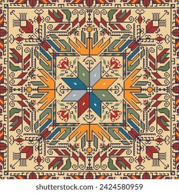 Traditional Bulgarian embroidery vector pattern