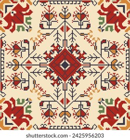 Traditional Bulgarian embroidery vector pattern