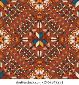 Traditional Bulgarian embroidery vector pattern