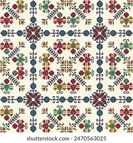 Traditional Bulgarian embroidery vector pattern