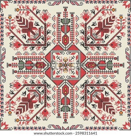 Traditional Bulgarian embroidery vector pattern