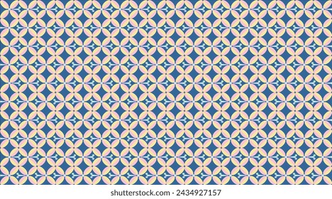 Traditional Butterfly Pattern in Navy Color with Pastel Accents