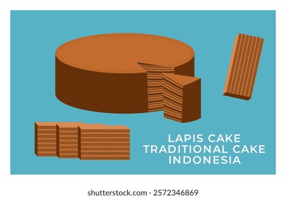 Traditional cake from Indonesia lapis cake 