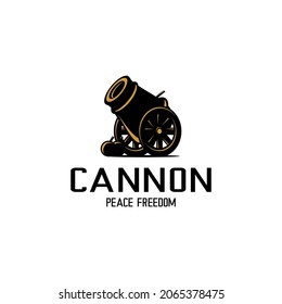 traditional cannon logo illustration vector