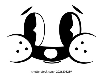  Traditional Cartoon Face. Hand drawn flat trendy cartoon in vector