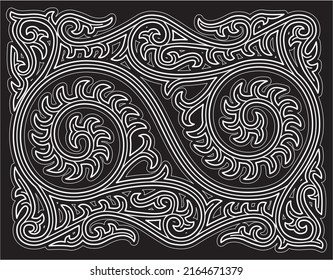 Traditional carving art that is usually carved on the walls of the Batak tribe's house, called the Batak gorga art, North Sumatra, Medan, Indonesia