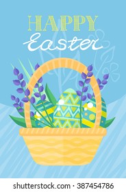 Traditional celebrate Happy easter, set 2017 of brochure flyer, postcard layout with egg, background, spring and holiday illustration