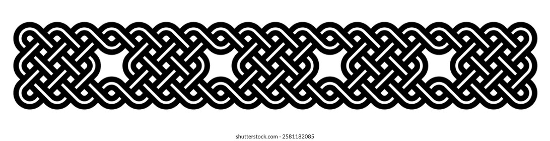 Traditional Celtic bracelet stencil for precision laser cutting, ideal for handmade accessories.