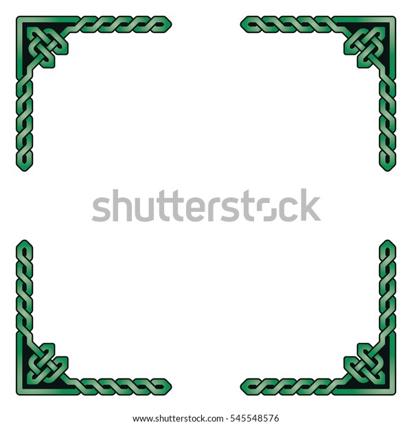 Traditional Celtic Braided Frame Elements Knotted Stock Vector Royalty