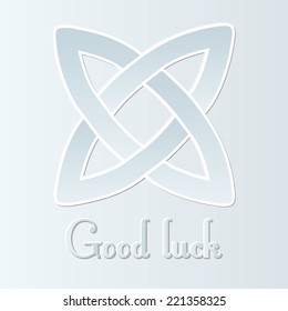 traditional celtic knot with good luck text