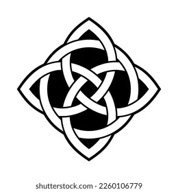 Traditional celtic knots used for decoration or tattoos. Endless basket weave knots. Traditional element of Scandinavian or Irish ancient ornament. Celtic Tattoo design. Isolated vector element