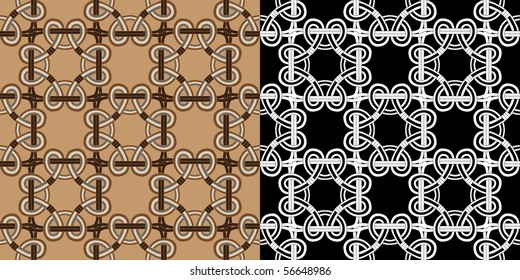 Traditional celtic seamless in two variants vector illustration for design