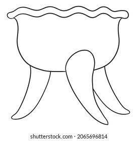 Traditional ceramic copal's censer with three legs in outlines, to coloring activities.