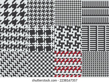 Traditional check and stripe fabric pattern set