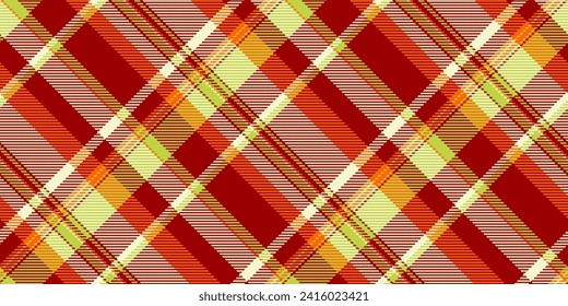 Traditional check tartan background, inspiration textile seamless fabric. Jpg pattern plaid texture vector in red and light goldenrod yellow color.