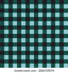 Traditional checkered print. Trendy seamless pattern for modern fabrics, textiles, decorative pillows, wrapping paper. Green and blue shades. Vector.