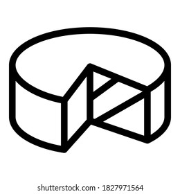 Traditional cheese icon. Outline traditional cheese vector icon for web design isolated on white background