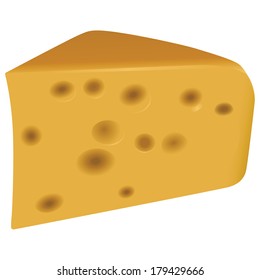 Traditional Cheese part of the head. Vector clip-art.