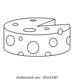 Traditional Cheese Wheel Icon. Outline Illustration Of Cheese Vector Icon For Web