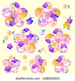 Traditional cherry blossom illustration Japanese style beautifully,
