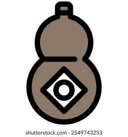 Traditional chinese alcohol container - clean and modern chinese icon.