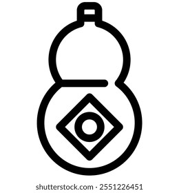 Traditional chinese alcohol container - clean and modern chinese icon.