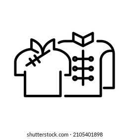 Traditional Chinese attire. Man suit and woman dress. Pixel perfect, editable stroke icon