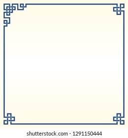 Traditional Chinese Blue Porcelain And White Jade Colors Background, The Great Wall Frame 