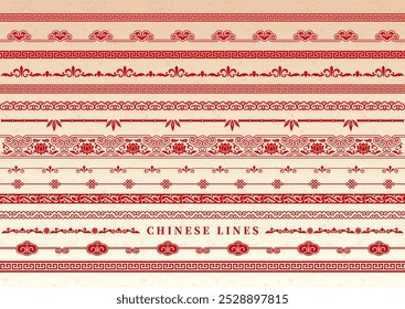 Fronteras tradicionales chinas, rine rojo, diseños de estilo chino,