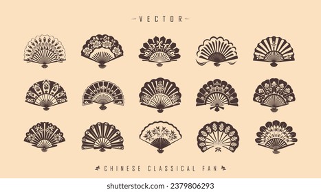 Traditional Chinese classical fan set