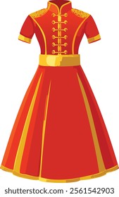 traditional Chinese clothing with gold and red colors