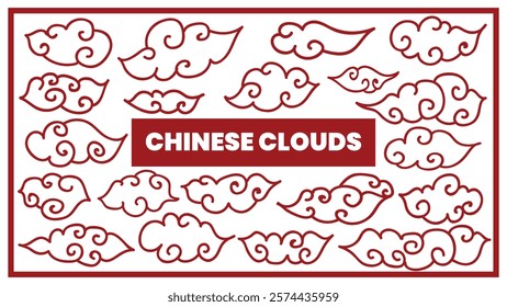 Traditional Chinese cloud vector illustration