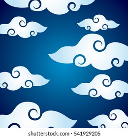 traditional chinese clouds background. colorful design. vector illustration