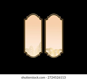 Traditional Chinese Decorative Frames Set with Gold Elements