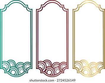 Marcos decorativos chinos tradicionales fijados con Elementos de oro