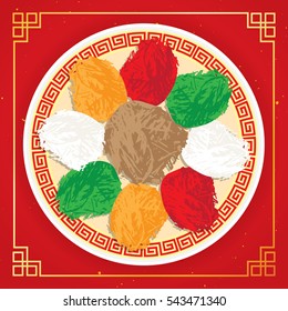 Traditional Chinese dish "Lou Sang", "Yu Shang". Usually as the appetizer due to its symbolism of "good luck" for the new year